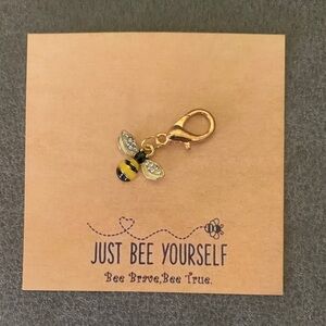 Bee Charm with Gold Clasp